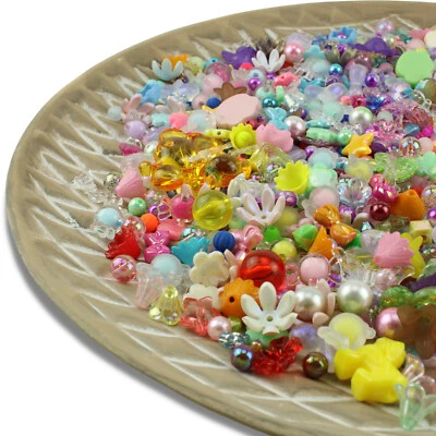 100g Acryl Chaosmischung Perlen Mix Basteln Bunt Acrylperlen Mischung Perlenset - Bild 1 von 3