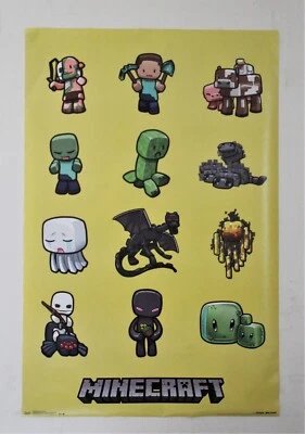 MINECRAFT VIDEO GAME CHARACTERS POSTER BY TRENDS INTERNATIONAL 22.25 X 34 IN. - Image 1 of 4