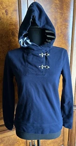 Lauren Ralph Lauren Jeans Hoodie Size PS Womens Navy Blue Nautical Silver Clasp - Picture 1 of 3