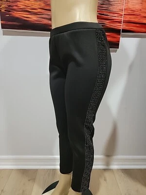 Pantalones ajustados para mujer Wow Couture con pedrería lateral negros talla L #7 Foto 1 de 4