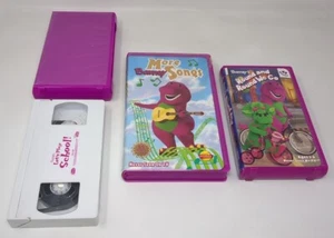 Barney VHS Lot Collection Purple Dinosaur Songs Sing Along Let's Play School - Picture 1 of 7