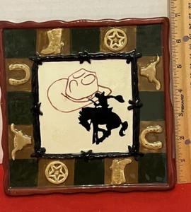 Sonoma Life Style HAPPY TRAILS Square Trivet OR Wall Deco Hanging 7.25" Square - Picture 1 of 3