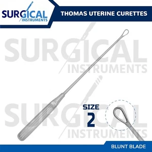 THOMAS Uterine Curettes 11" Size # 2 Malleable Blunt Blade OB/GYN German Grade - Picture 1 of 7