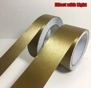 Gold - Car House 3D Brushed ALUMINUM Vinyl Wrap Sticker Christmas Decors Strips  - Picture 1 of 5