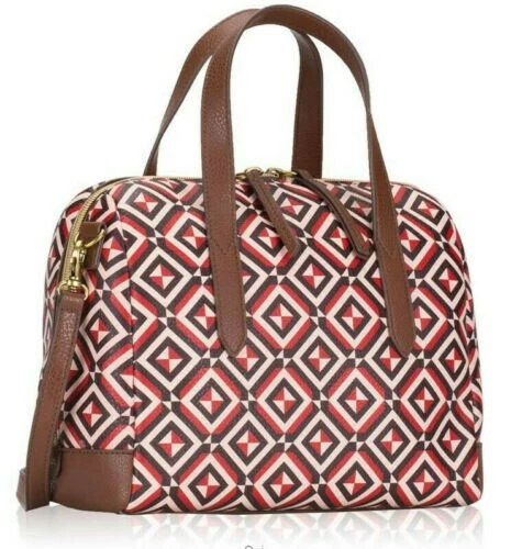 Fossil Sydney Satchel Shoulder Bag Blue Multi Preowned