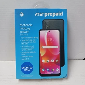 AT&T Prepaid Motorola Moto G Power (64GB) 6.5” 50MP 64GB - Dark Grove - {SEALED} - Picture 1 of 9