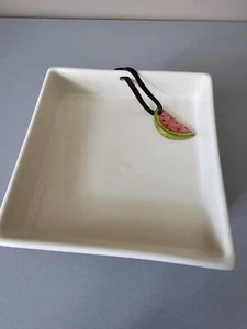 🍉Rae Dunn Artisan Collection by Magenta Watermelon Napkin Holder Pottery 6x6” - Picture 1 of 6