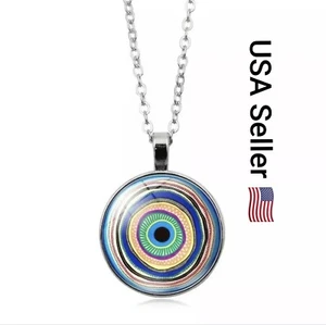 New Fashion Evil Eye Necklace for Women Men Glass Turkey Evil Eyes Lucky Pendant - Picture 1 of 4