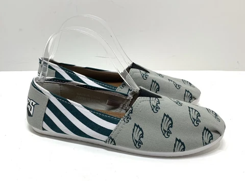 Philadelphia Eagles NFL Women's Canvas Stripe Shoes Size L (9/10) Cover