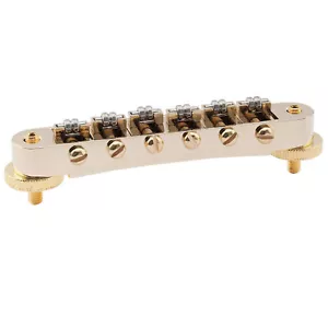 Musiclily Pro Gold 10.4mm Roller ABR Tune-O-Matic Bridge M4 Stud For LP Guitar - Picture 1 of 5
