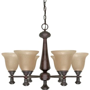 Nuvo Mericana 6 Light 26" Chandelier w/ Amber Water Glass - 60-100 - Picture 1 of 1