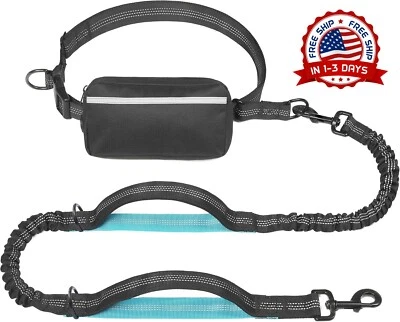 Correa de perro manos libres ajustable con bolsa con cremalera para caminar NUEVO Foto 1 de 4