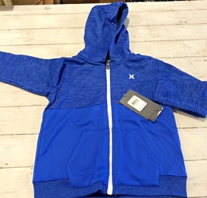 Boys Full Zip Jacket Athletic Hurley Nike Blue New Size 7 Long Sleeve B553 - Picture 1 of 8