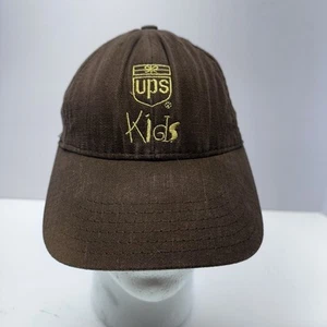 VTG UPS Kids Uniform Cotton Baseball Cap Hat Elastic Brown Youth Made in the USA - Picture 1 of 11