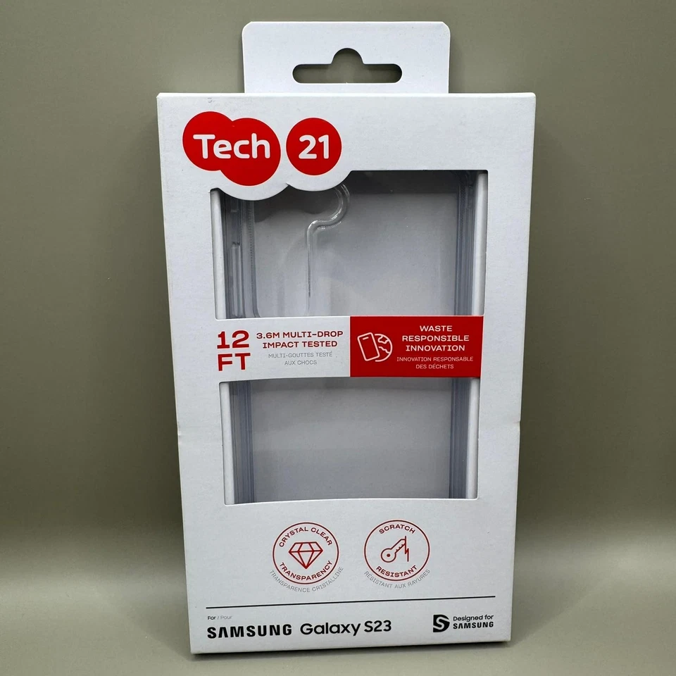 Original Tech21 EVO CLEAR Case Cover for Samsung Galaxy S23 in Retail Packaging - Image 1 of 3