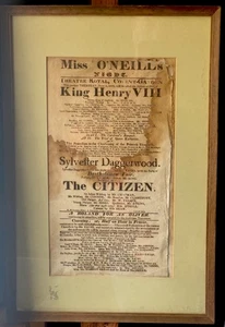 Antique Playbill London Theater Royal Covent-Garden 1819 "Mrs. O'Neill's Night" - Picture 1 of 2