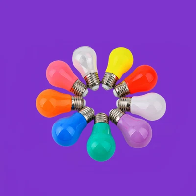 E27 1W 2W 3W ABS Colorful LED Pear Light Bulbs 220V Lighting Lamps Party Decor - Image 1 of 4
