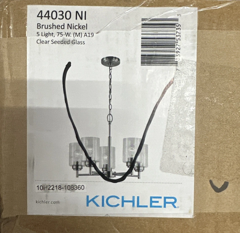 Kichler Lighting 44030NI Five Light Chandelier From The Winslow Brushed Nickel