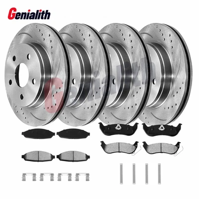 Front Rear Brake Rotors Pads Kit For Ford Crown Victoria Mercury Grand Marquis - Imagem 1 de 4