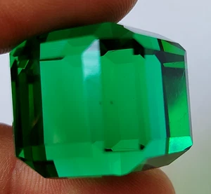 AAA+ Large Green Emerald 99.70 Ct. Box Shape Loose Gemstone Gift for Women/Her - Picture 1 of 7