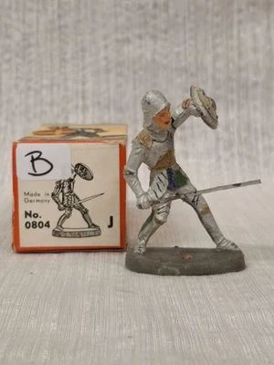 Elastolina Vintage Nº 804B Caballero con Escudo y Espada Juguete Soldado con Caja Alemán Foto 1 de 4