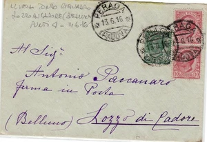 3112 01 PADOVA VIGONZA PERAGA X LOZZO DI CADORE - Picture 1 of 2