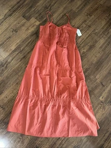 Time And Tru Damen Größe S 4-6 Spaghettiträger Stufen Maxikleid Braun Rost - Bild 1 von 8