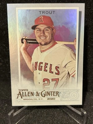 Mike Trout 2020 Topps Allen & Ginter Silver Portrait Los Angeles Angels - Image 1 of 2