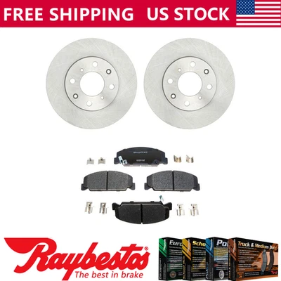 Kit dianteiro rotores de freio + pastilhas e ferragens de cerâmica para 1990-1991 Honda CRX - Imagem 1 de 4