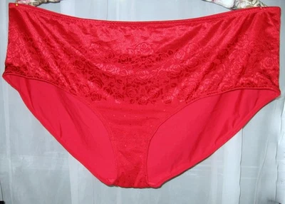 全新 30/32 AVENUE SAUCY 红色弹力花边高腿内裤 — 第 1/4 张图片
