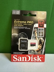 SanDisk 64GB Micro SD SD SDXC MicroSD Extreme PRO (nowy) - Zdjęcie 1 z 1