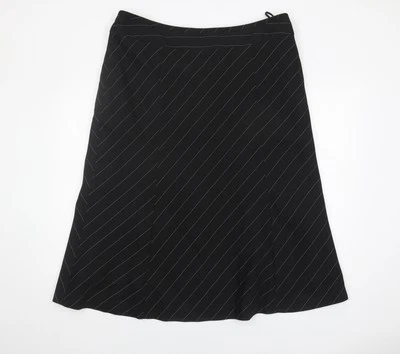 Wardrobe Women's Black Striped A-Line Midi Skirt - Image 1 of 4