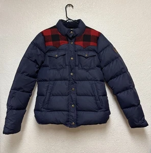 Penfield Trailwear Jacket Men’s Blue Red Down Puffer Buffalo Plaid Yoke Sz M - Picture 1 of 8