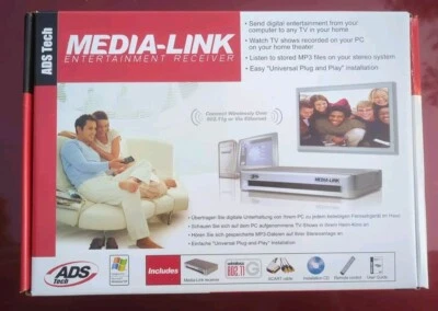 ADS Tech Media-Link Wireless Digital Media Streamer Entertainment Receiver NEW - Image 1 of 3