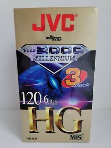 JVC 3 Pack VHS 120 6 Hours HG New Sealed Year 2000 Millennium Edition T-120 ML3P
