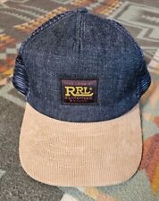 Vintage RRL Sanfornized Selvedge Denim Long R Trucker Cap Blanket Double RL Hat