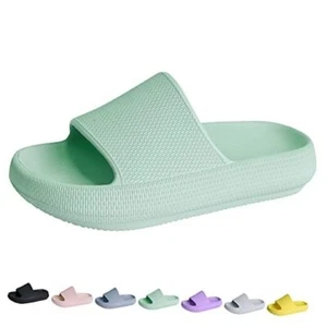  Cloud Slides for Kids丨Shower Slippers Bathroom Pool 4 Big Kid Green - Picture 1 of 7