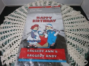 Vintage Raggedy Ann Raggedy Andy Happy Birthday Metallic Loot Bags Paper Art Co - Picture 1 of 4