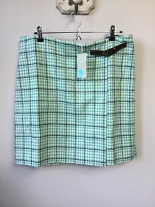 BNWT Ladies Boden 100% Wool Turquoise Check Skirt, UK Size 18R, Tagged - Picture 1 of 3