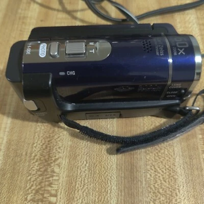 Sony HandyCam DCR-SX44 Blue 4GB w/ Battery And Power Cord No Charger Tested - Image 1 of 4