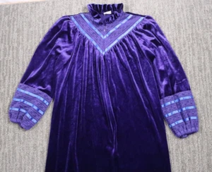 Vestido de terciopelo vintage Donna Richard Gilligan O'Malley púrpura real para mujer - Imagen 1 de 9