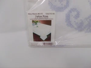 Tobin Stamped Tablecloth YELLOW ROSE 58" x 90" Embroidery & Cross Stitch - Picture 1 of 3