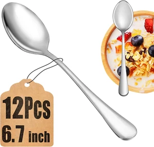 12 Piece Teaspoons Set,Food Grade 18/10 Stainless Steel Tea Spoons,Durable Small - Picture 1 of 12
