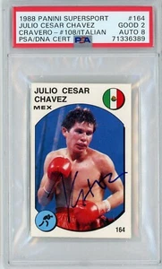 Julio Cesar Chavez 1988 Panini Supersport #164 Rookie Autograph PSA 2 Auto 8 - Picture 1 of 2