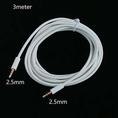 3meter 10ft 2.5mm Male to 2.5mm male 4 Pole Headphone Audio AUX Cable white - Image 1 of 4
