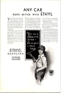 PRINT AD 1929 Any Car Runs Better with Ethyl Gasoline 6.75 x 10 - Imagen 1 de 3