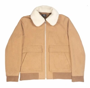 A.P.C Bronze Shearling Bomber Jacket, Size L, Excellent Condition - Picture 1 of 8