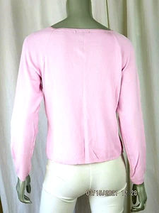 DEBBIE MORGAN SZ XL NWOT Rayon/Nylon Baby Pink Embellished Neck Top Shirt Blouse - Picture 1 of 12
