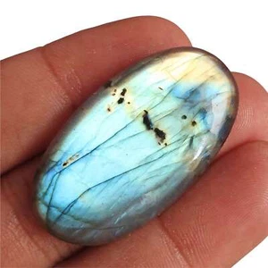 46.25 Cts. Blue Natural Labradorite Oval Cabochon Loose Gemstone S-4269 - Picture 1 of 3