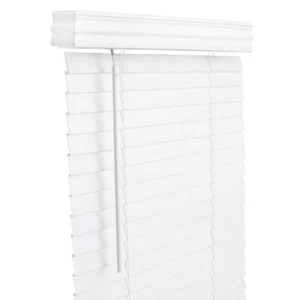 Living Accents Faux Wood 2 in. Blinds 39 in. W X 60 in. H White Cordless - Picture 1 of 1